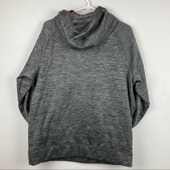 Russell Athletic Men’s Gray Hoodie Size M Fleece Lined Orange Camo Hood - Picture 9 of 15